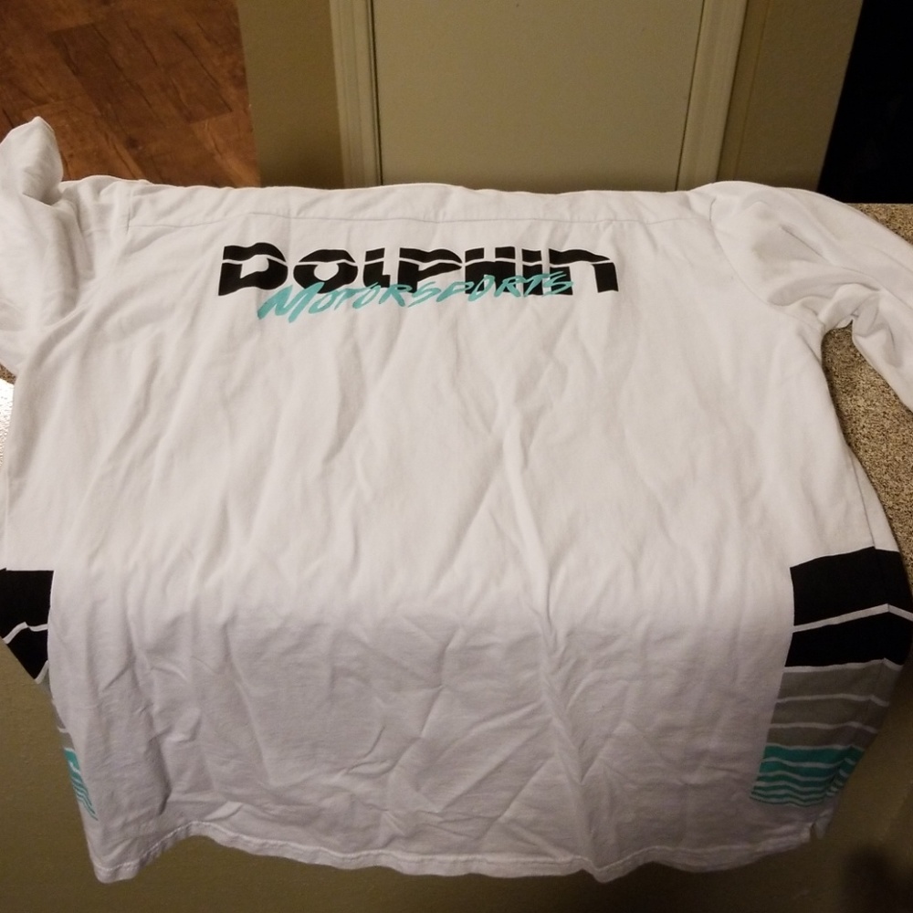 3/4 sleeve pink dolphin motorsport shirt